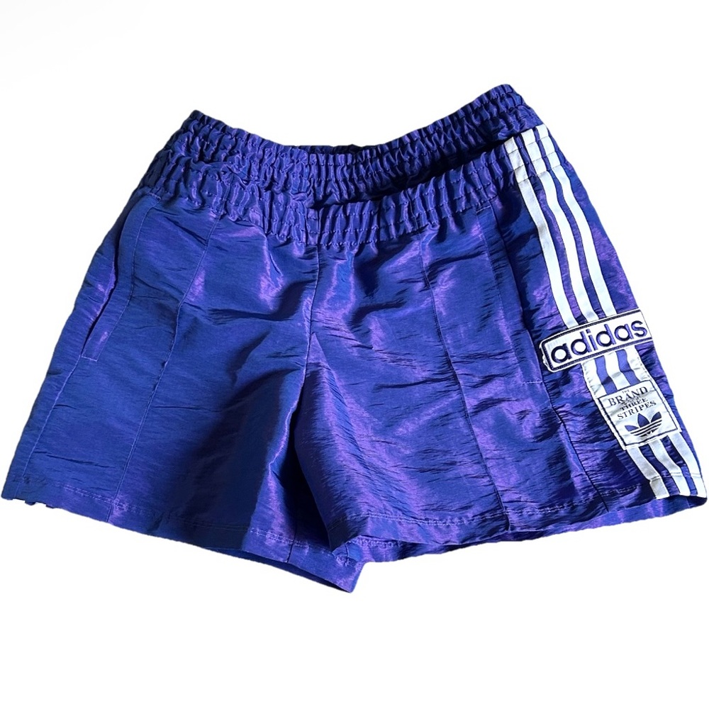 Adidas Always Original Shorts Iridescent Purple Shiny Stripe Vintage Inspired